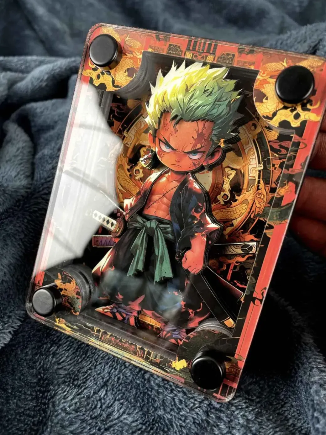 Chibi Ver. Roronoa Zoro Card Stand Display - ONE PIECE - momo Studio