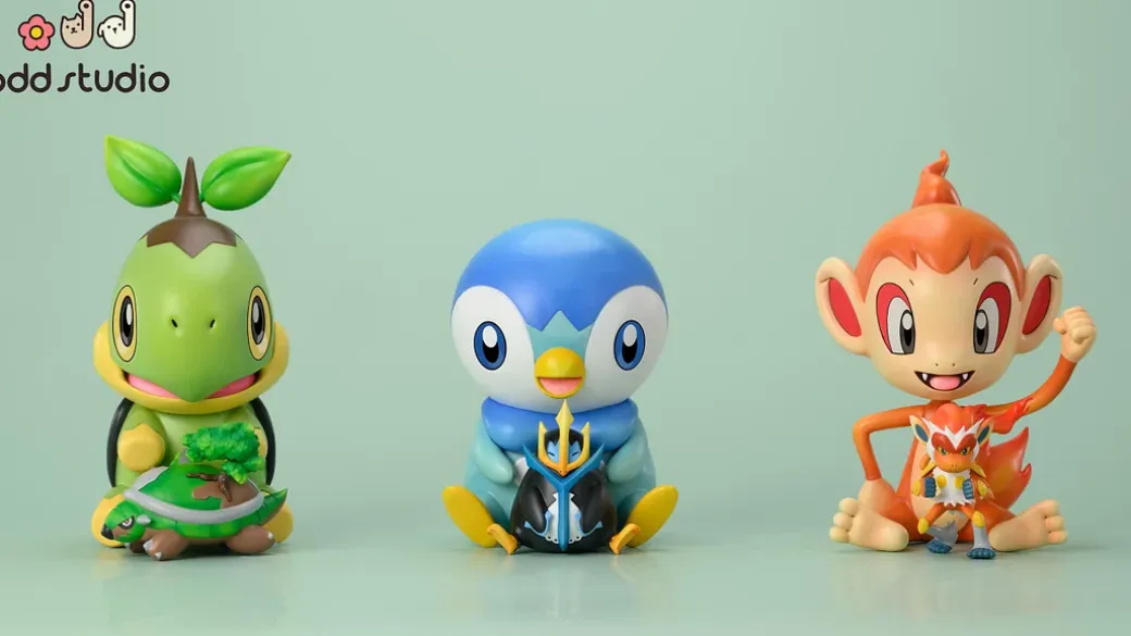 Chibi Ver. Sinnoh Starter Pokemon - Pokemon Resin Statue - odd Studio