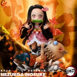 Chibi Version Kamado Nezuko & Hashibira Inosuke - Demon Slayer : Kimetsu No Yaiba Resin Statue - Goose FTY