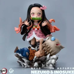 Chibi Version Kamado Nezuko & Hashibira Inosuke - Demon Slayer : Kimetsu No Yaiba Resin Statue - Goose FTY