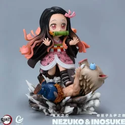 Chibi Version Kamado Nezuko & Hashibira Inosuke - Demon Slayer : Kimetsu No Yaiba Resin Statue - Goose FTY