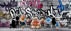 Childhood Series 004 Bartholemew Kuma & 005 Jinbe & 006 Trafalgard D. Water Law - ONE PIECE Statue - YZ Studios