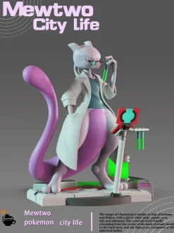 City Life Mewtwo - Pokemon Resin Statue - FeiMaoYangRi Studio