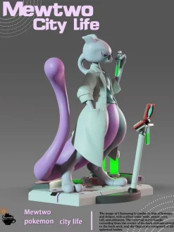 City Life Mewtwo - Pokemon Resin Statue - FeiMaoYangRi Studio