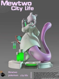 City Life Mewtwo - Pokemon Resin Statue - FeiMaoYangRi Studio