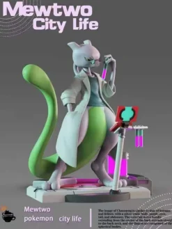 City Life Mewtwo - Pokemon Resin Statue - FeiMaoYangRi Studio