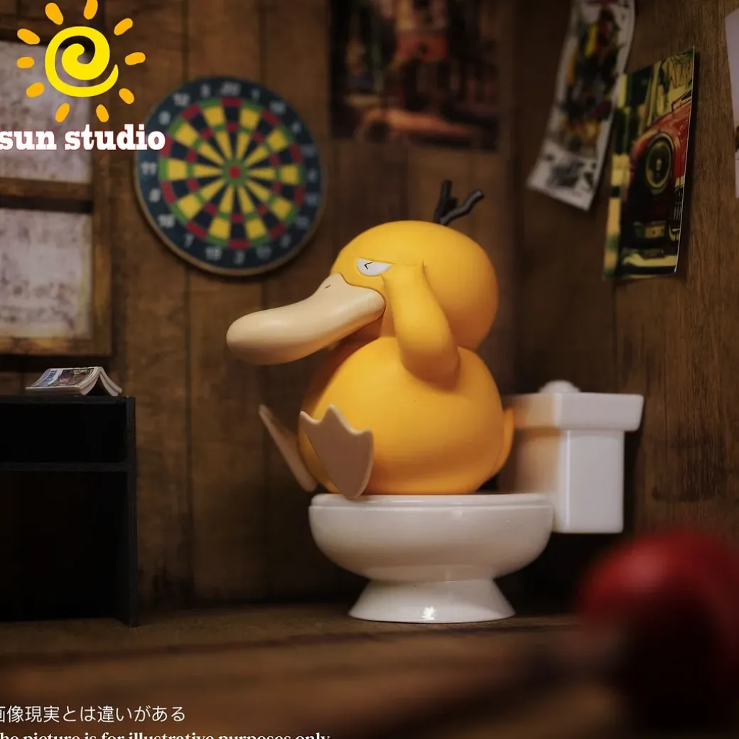 Constipated Psyduck & Unclogged Gengar - Pokemon Resin Statue - sun Studio