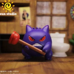 Constipated Psyduck & Unclogged Gengar - Pokemon Resin Statue - sun Studio