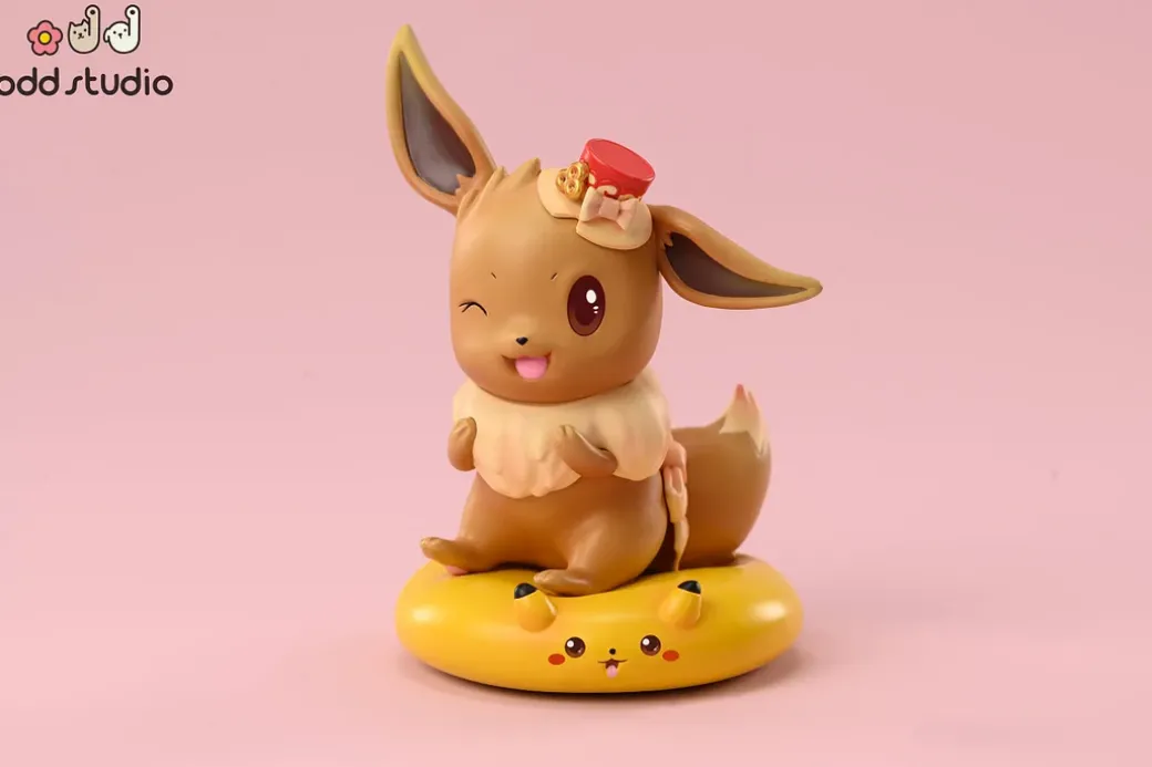 Cushion Series 003 Sitting Eevee & 004 Sitting Pikachu - Pokemon Resin Statue - odd Studio