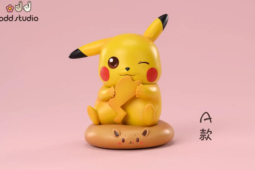Cushion Series 003 Sitting Eevee & 004 Sitting Pikachu - Pokemon Resin Statue - odd Studio