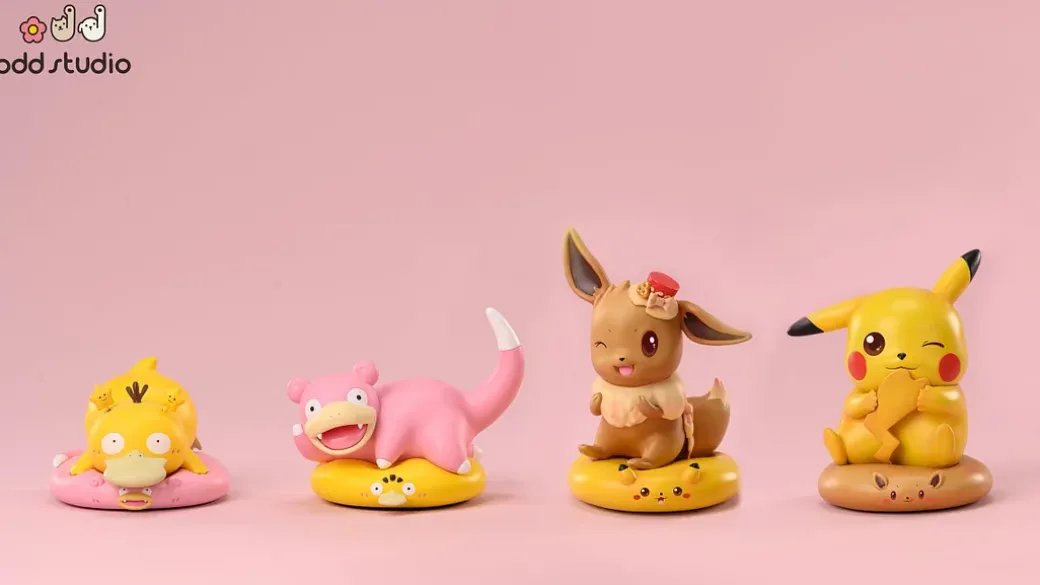 Cushion Series 003 Sitting Eevee & 004 Sitting Pikachu - Pokemon Resin Statue - odd Studio