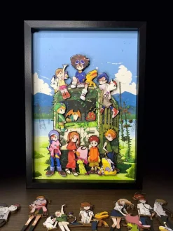 3D Beech Wood Magnetic Decorative Paint of All Character of Digimon - Digimon Decorative Painting - Mystical Art Studios