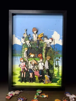 3D Beech Wood Magnetic Decorative Paint of All Character of Digimon - Digimon Decorative Painting - Mystical Art Studios