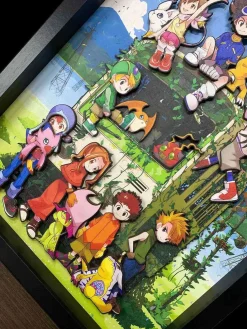 3D Beech Wood Magnetic Decorative Paint of All Character of Digimon - Digimon Decorative Painting - Mystical Art Studios