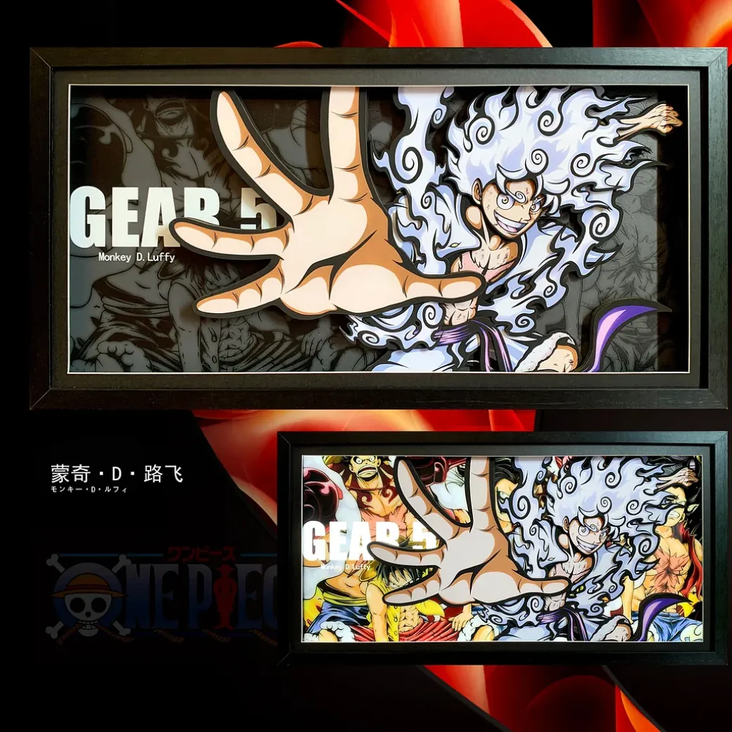 3D Decorative Paint of Light Guide Transformation Gear 5 Monkey D. Luffy with LED - ONE PIECE Decorative Painting - Mystical Art Studios