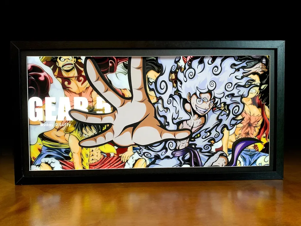 3D Decorative Paint of Light Guide Transformation Gear 5 Monkey D. Luffy with LED - ONE PIECE Decorative Painting - Mystical Art Studios