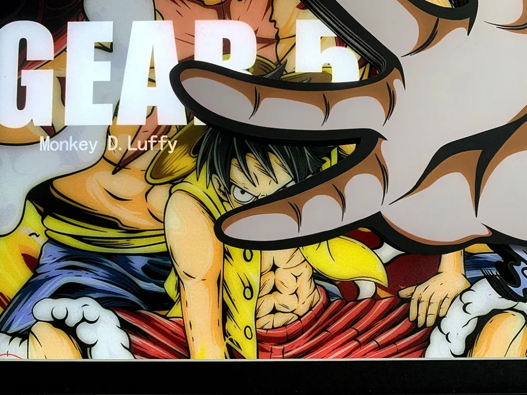 3D Decorative Paint of Light Guide Transformation Gear 5 Monkey D. Luffy with LED - ONE PIECE Decorative Painting - Mystical Art Studios