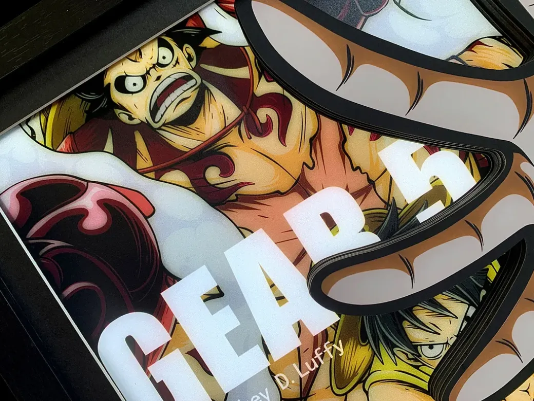 3D Decorative Paint of Light Guide Transformation Gear 5 Monkey D. Luffy with LED - ONE PIECE Decorative Painting - Mystical Art Studios