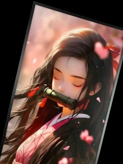 3D Decorative Paint of Light Guide Transformation Kamado Nezuko with LED - Demon Slayer: Kimetsu No Yaiba Decorative Painting - momo Studio