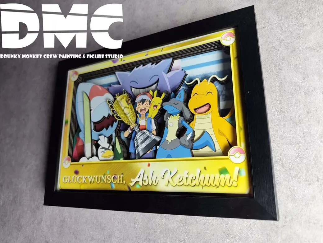 3D Decorative Paint of Pokemon Champion - Pokemon Decorative Painting - Drunky Monkey Crew Studio