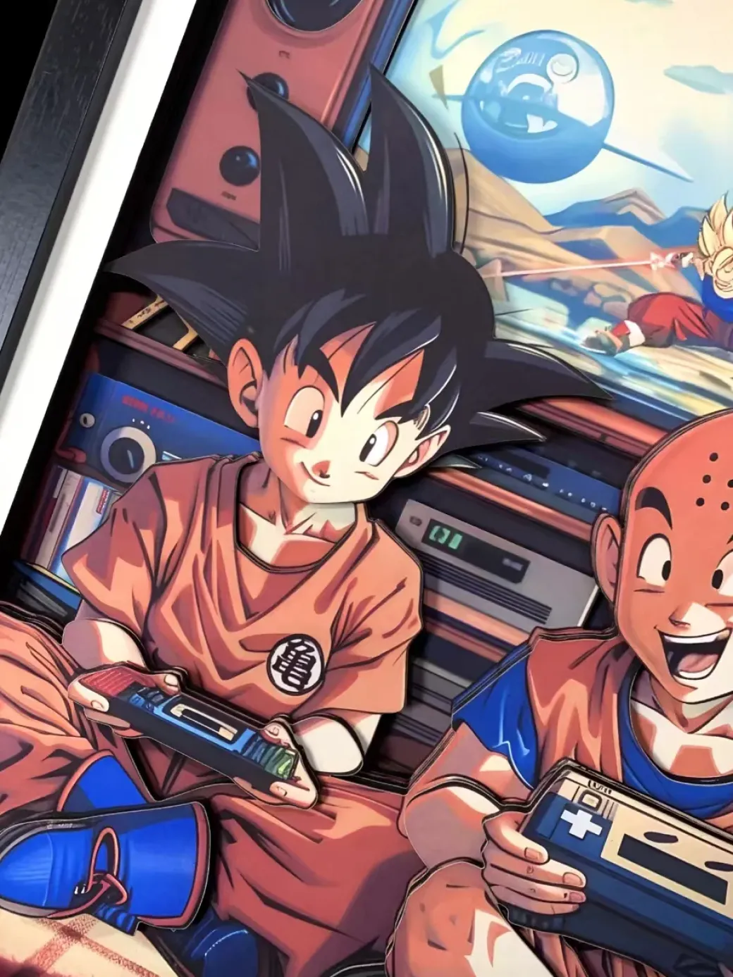 3D Decorative Paint of Son Goku & Krillin - Dragon Ball Decorative Painting - momo Studio