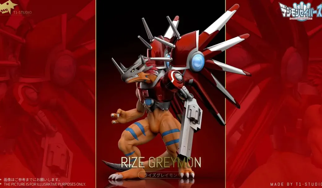 Daimon Masaru & Agumon (S) & Rize Greymon & Shine Greymon - Digimon Resin Statue - T1 Studio