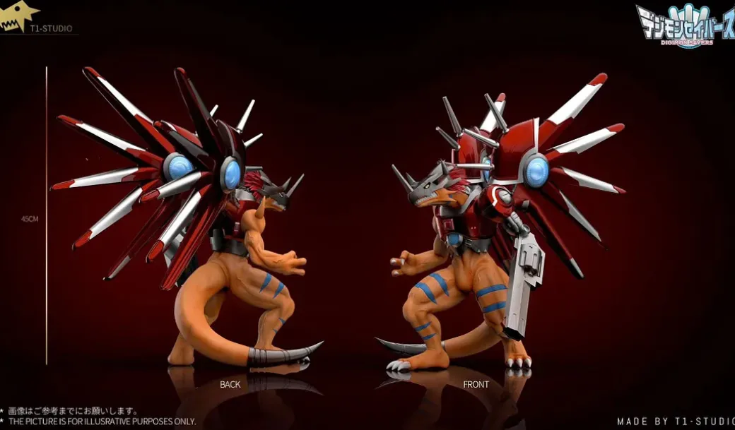 Daimon Masaru & Agumon (S) & Rize Greymon & Shine Greymon - Digimon Resin Statue - T1 Studio