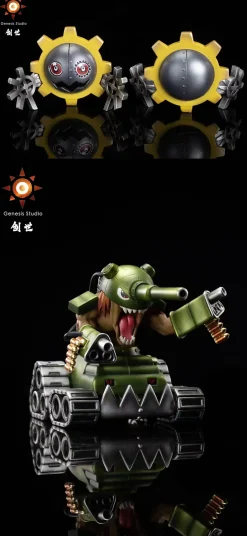 Dark Masters City Series 005 Tankmon & 006 Hagurumon - Digimon Resin Statue - Genesis-Studio