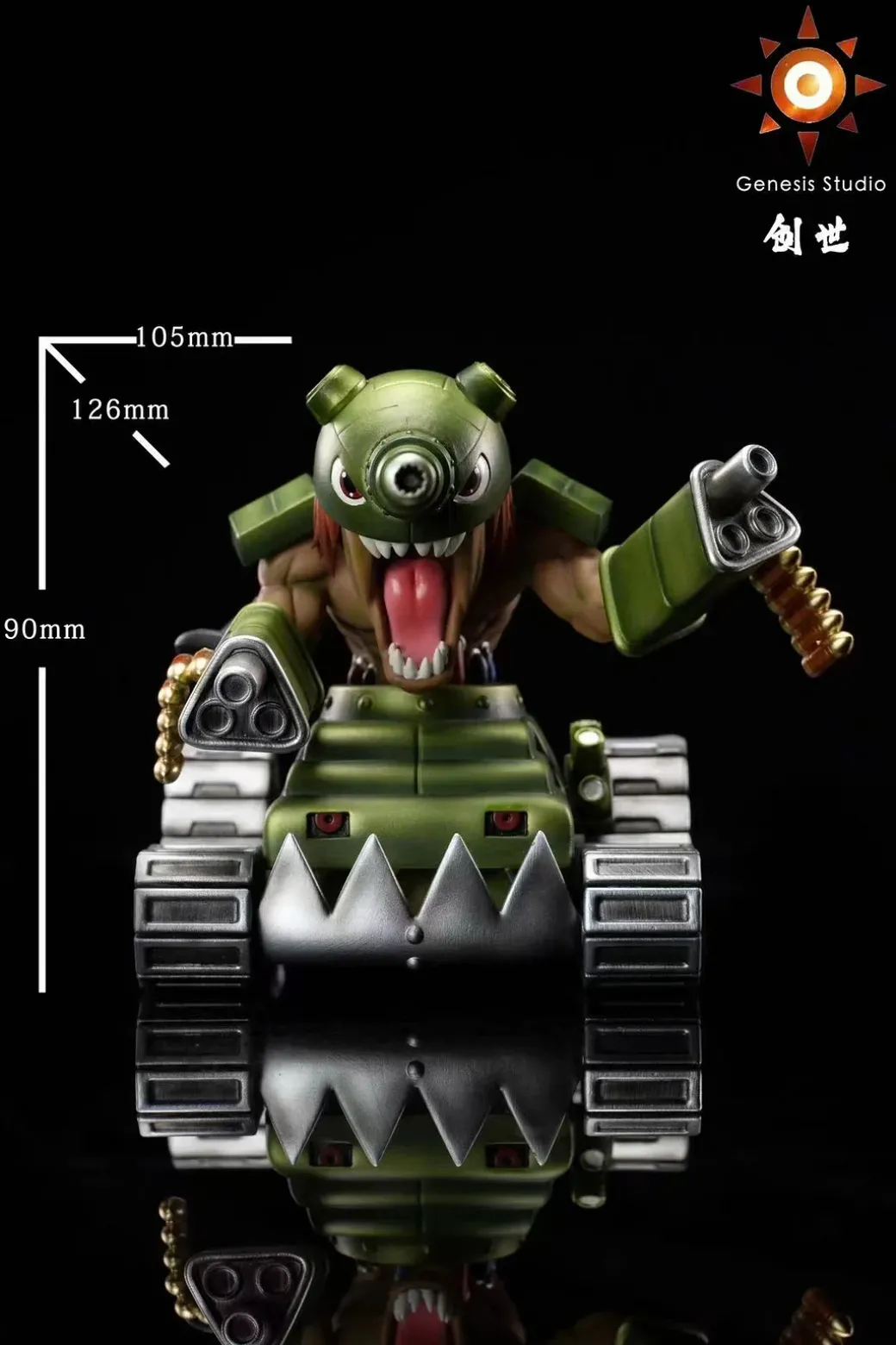 Dark Masters City Series 005 Tankmon & 006 Hagurumon - Digimon Resin Statue - Genesis-Studio