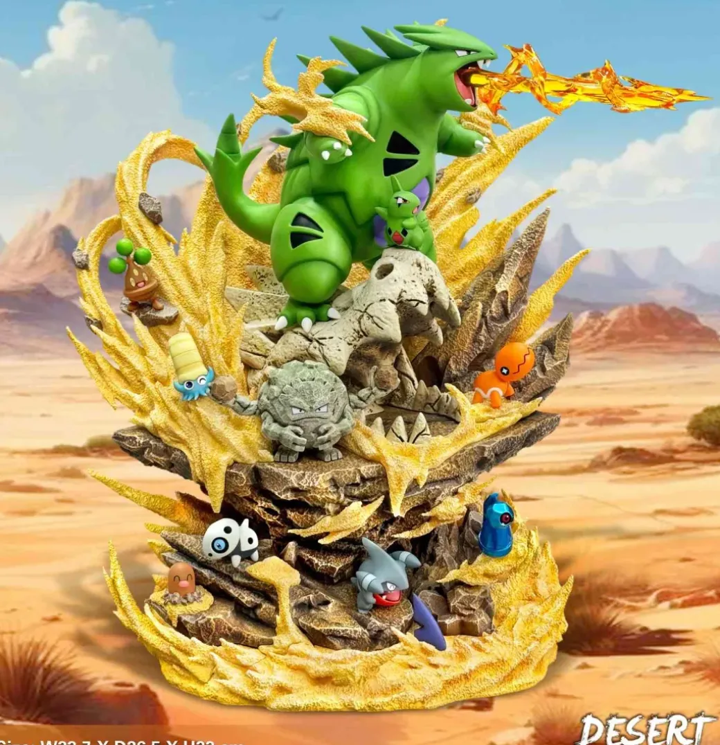 Desert Series Tyranitar and Pokemons - Pokemon Resin Statue - EGGS Studios