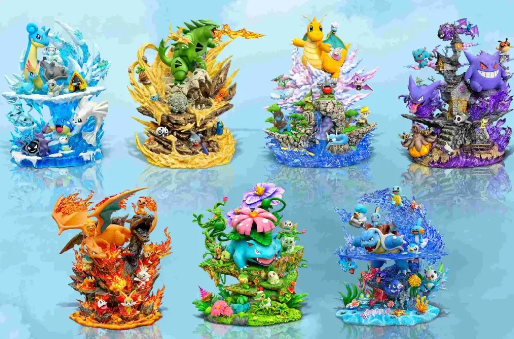Desert Series Tyranitar and Pokemons - Pokemon Resin Statue - EGGS Studios