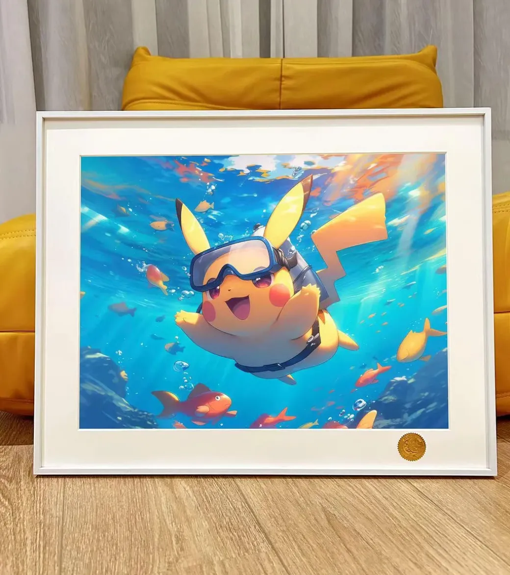 Diving Pikachu Decorative Painting - Pokemon - Xingkong Studio