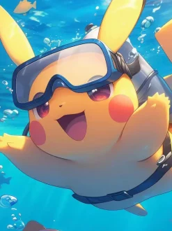 Diving Pikachu Decorative Painting - Pokemon - Xingkong Studio