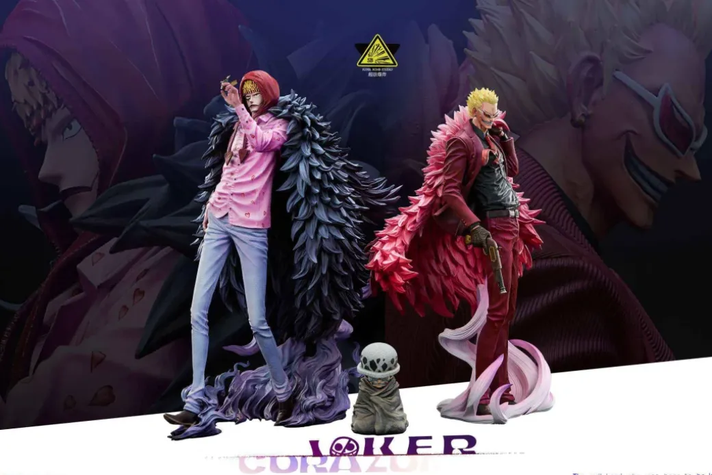 Donquixote Doflamingo & Donquixote Rosinante & Childhood Trafalgard D. Water Law - ONE PIECE Resin Statue - Super Bomb Studio