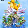 Dragon Type Family - Pokemon Resin Statue - EGGS Studios