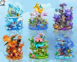 Dragon Type Family - Pokemon Resin Statue - EGGS Studios