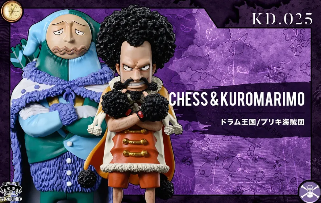 Drum Island Series 024 Sitting Wapol & 025 Chess & Kuromarimo - ONE PIECE Statue - YZ Studios