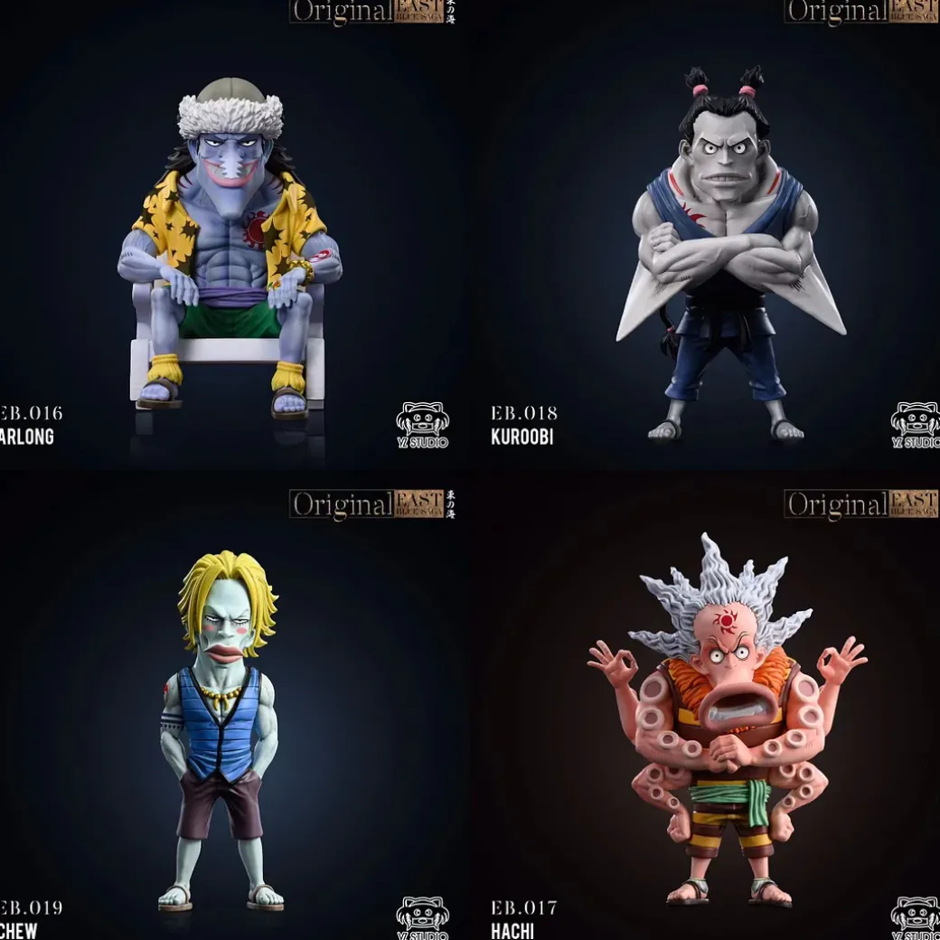 East Blue Saga Series 016 Arlong & 017 Hatchan & 018 Kuroobi & 019 Chew - ONE PIECE Statue - YZ Studios