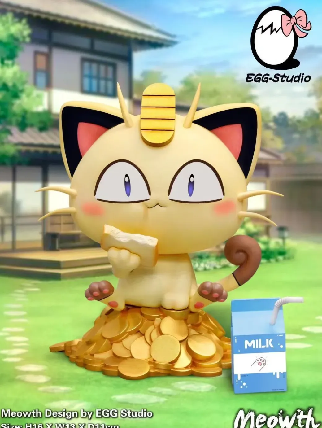 Eating Meowth - Pokemon Resin Statue - EGGS Studios