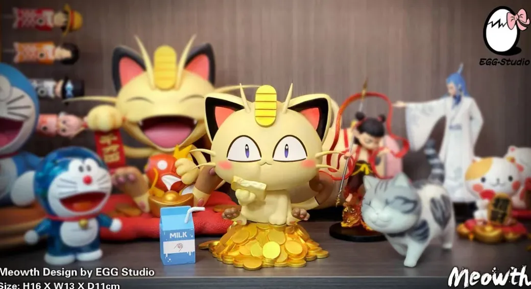 Eating Meowth - Pokemon Resin Statue - EGGS Studios