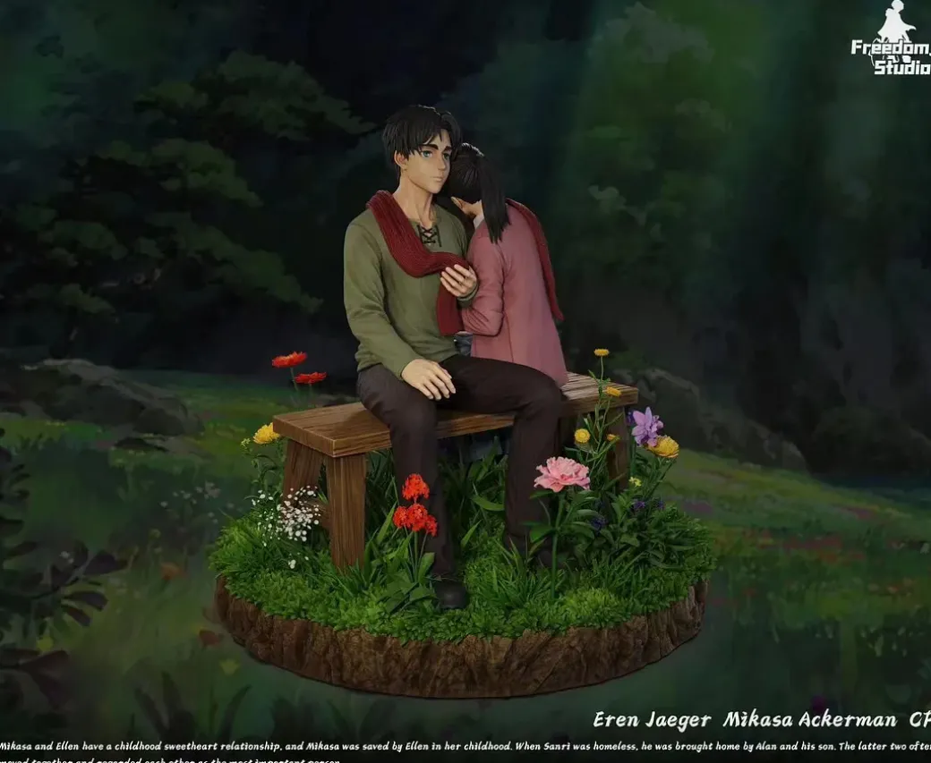 Eren Yeager & Mikasa Ackerman - Attack On Titan Resin Statue - Freedom Studio