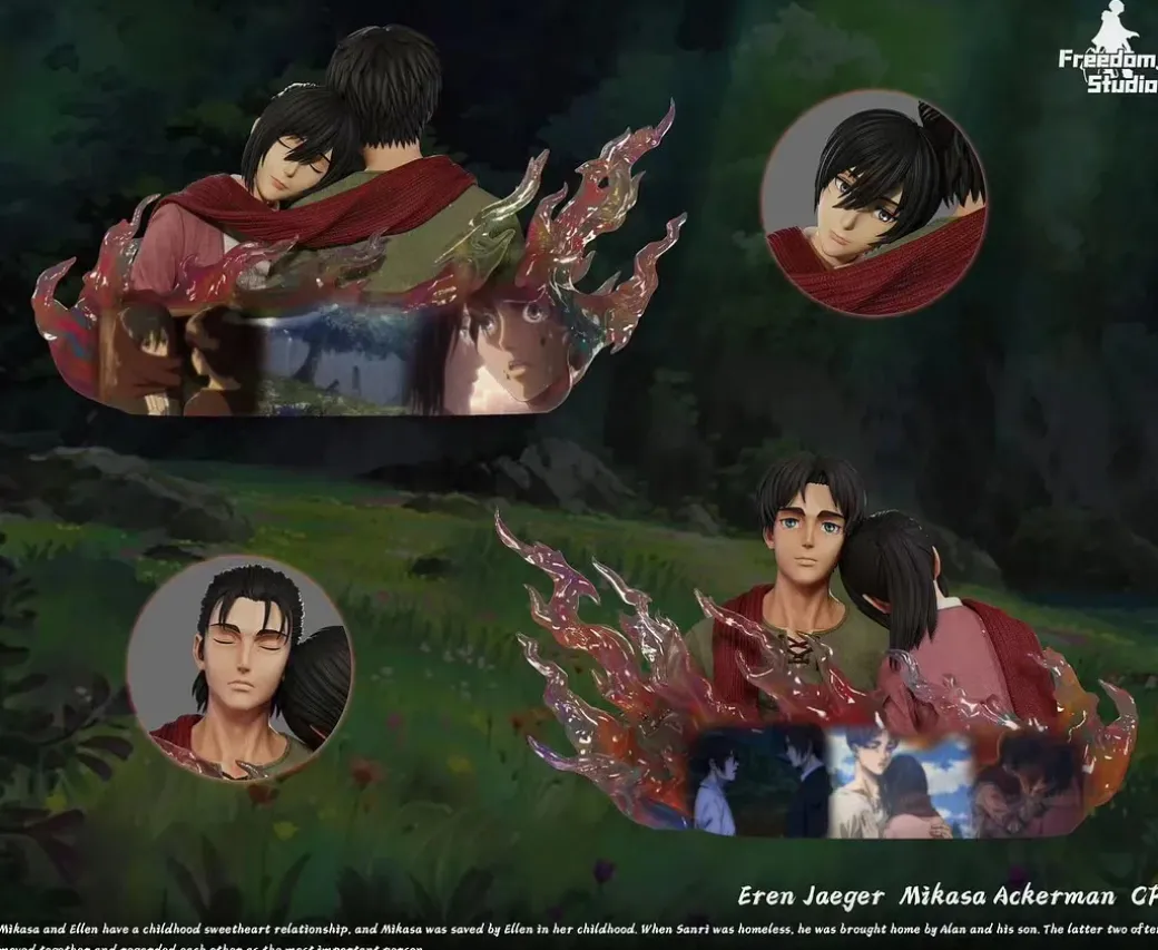 Eren Yeager & Mikasa Ackerman - Attack On Titan Resin Statue - Freedom Studio