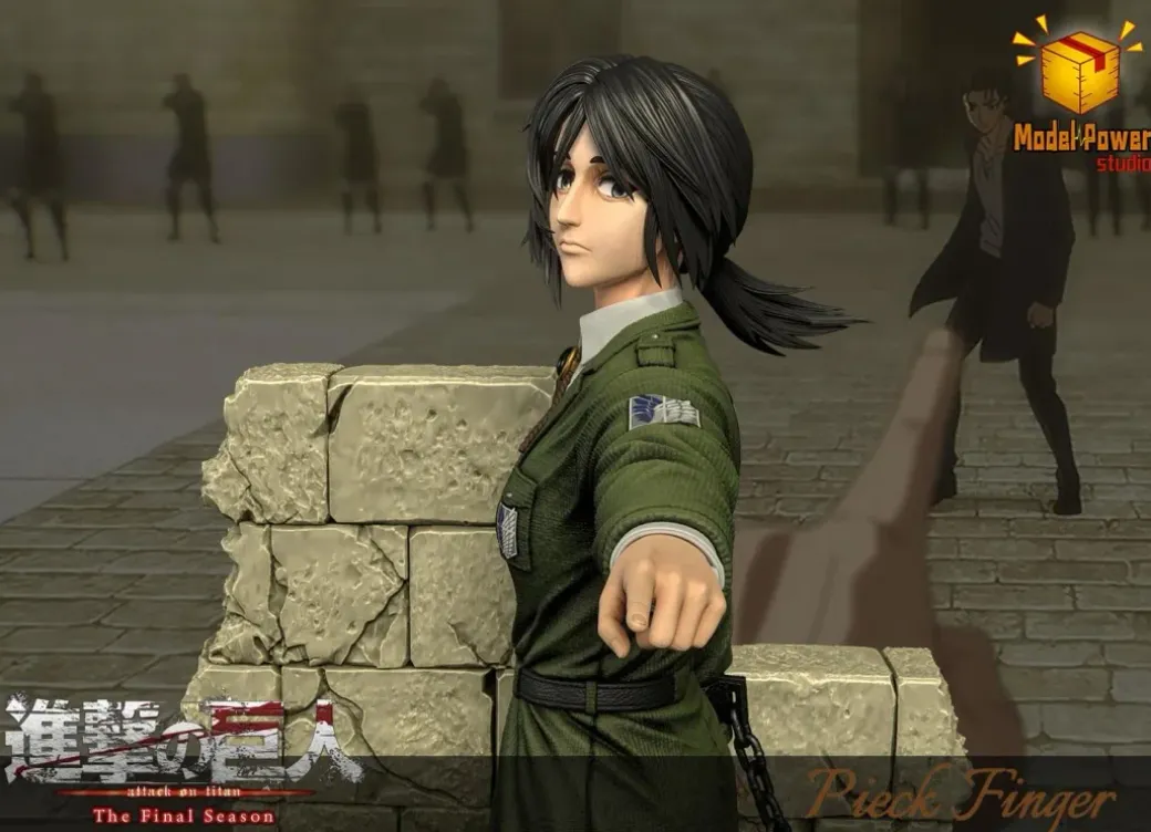 Eren Yeager & Pieck Finger - Attack On Titan Resin Statue - Model Power Studio