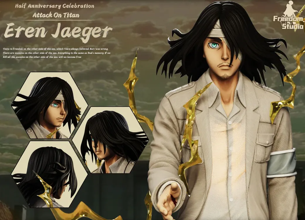 Eren Yeager, Declaration of War with LED - Attack on Titan Resin Statue - Freedom Studio