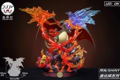 Evolution of Charizard Family with LED - Pokemon Resin Statue - King Finger Studios