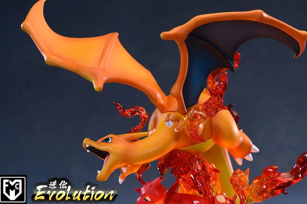 Evolution of Charizard with LED - Pokemon Resin Statue - MFC Studios
