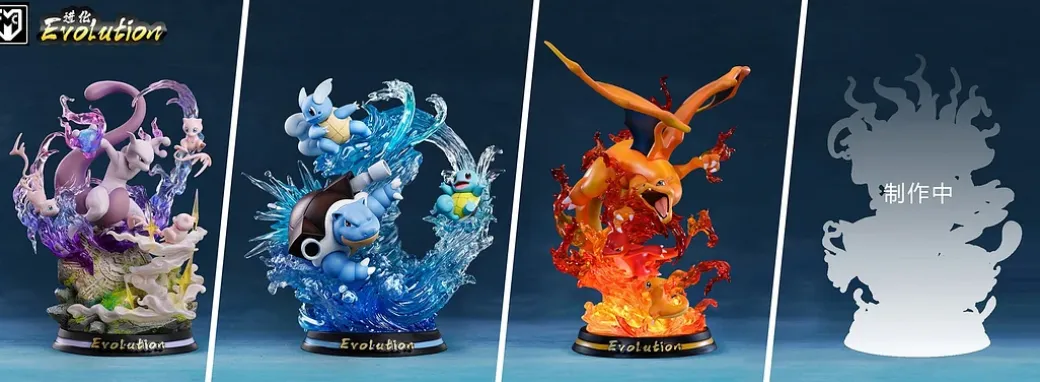 Evolution of Charizard with LED - Pokemon Resin Statue - MFC Studios