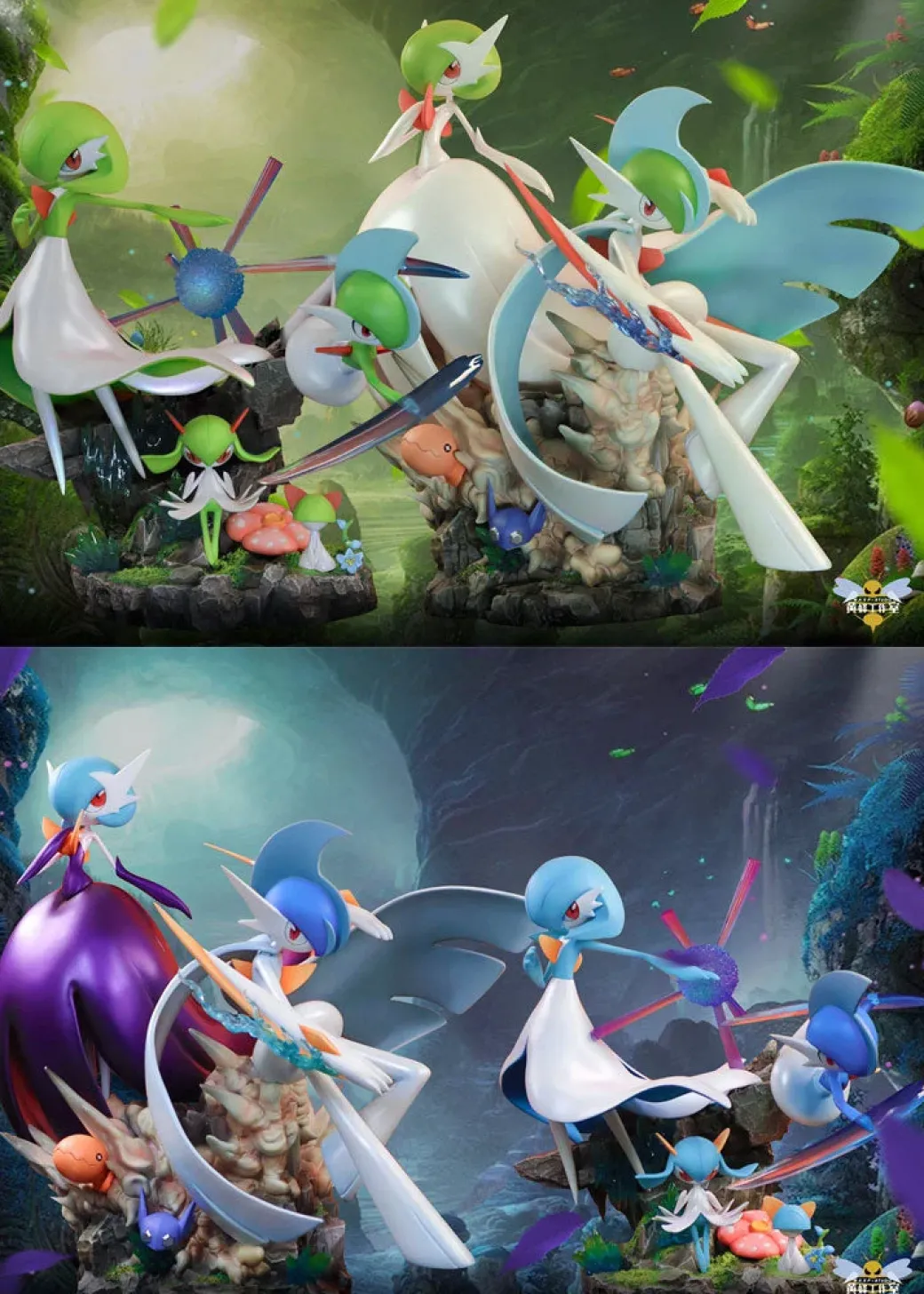 Evolution of Gardevoir Set - Pokemon Resin Statue - WASP Studios