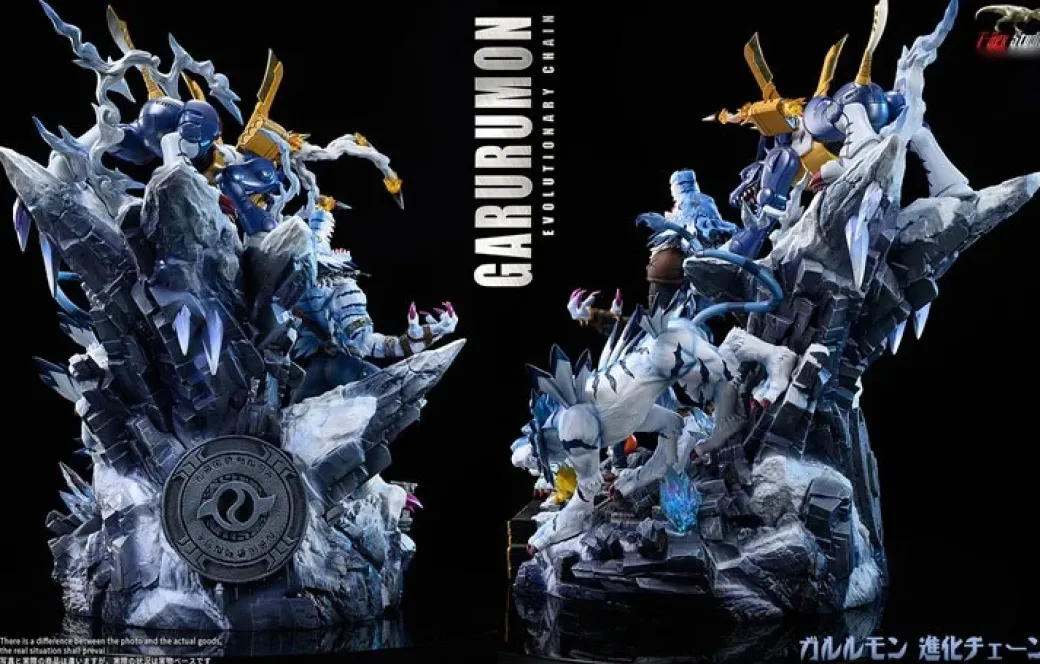 Evolution of Garurumon Set - Digimon Resin Statue - T-Rex Studios