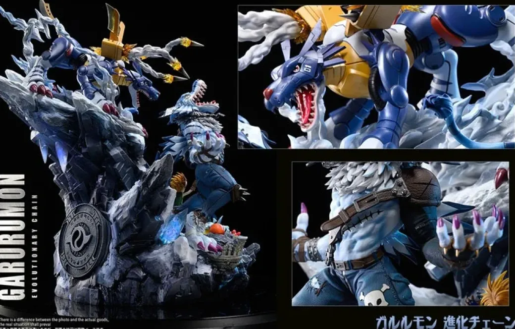 Evolution of Garurumon Set - Digimon Resin Statue - T-Rex Studios